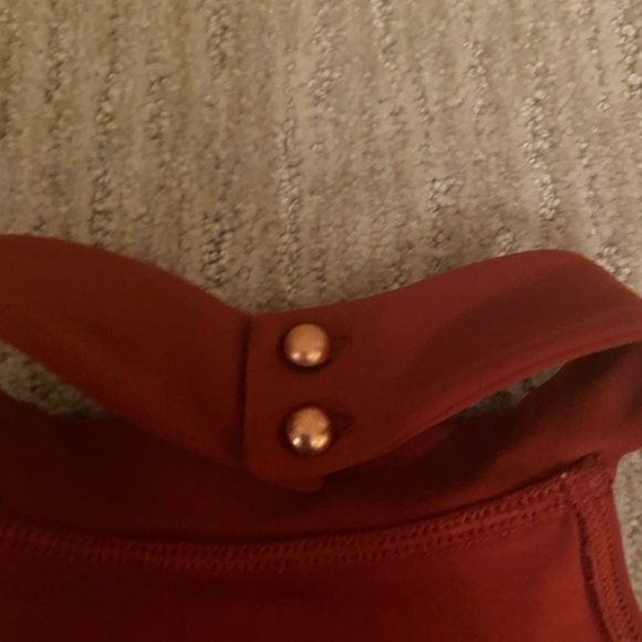 Aerie orange high neck button bikini top - Picture 3 of 4
